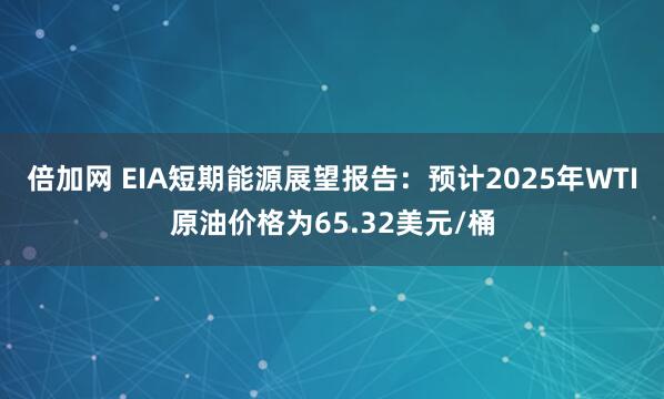 倍加网 EIA短期能源展望报告：预计2025年WTI原油价格为65.32美元/桶